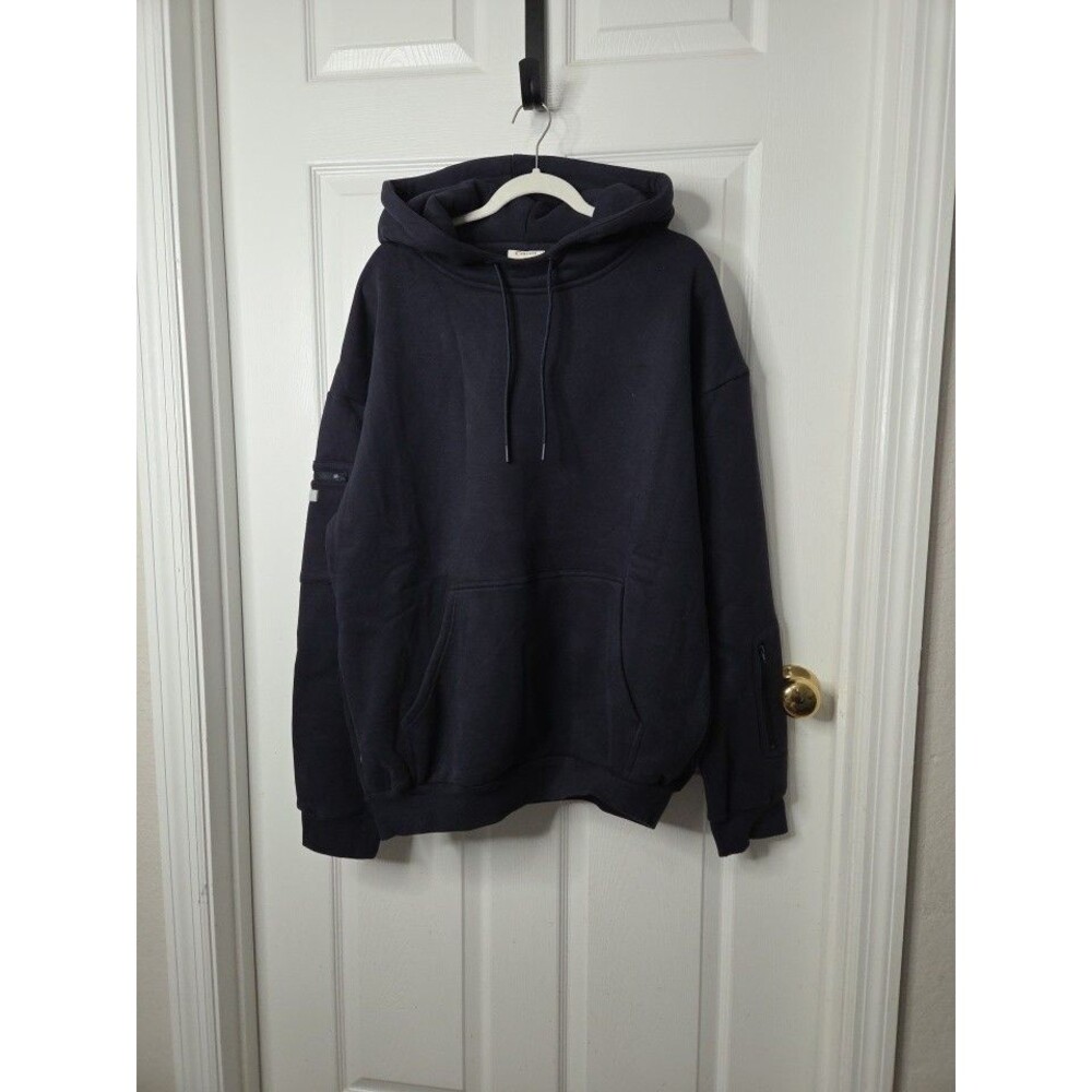 Comfrt Airplane Mode Travel Hoodie XL Navy Built-In Sleep Mask NEW CT035